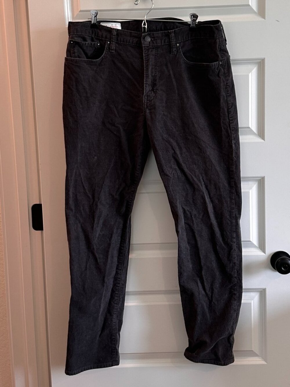 Gap Corduroy Straight Pants in GapFlex Cast Iron Gray Black 36W 32L